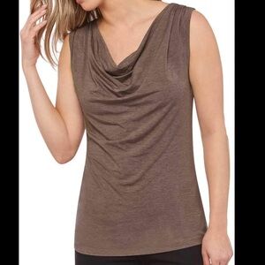 Arden B Brown Cowl Neck Sleeveless Top